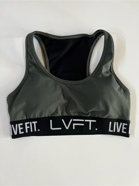 LIVE FIT. LVFT Olive Green Racerback Sports Bra size Medium